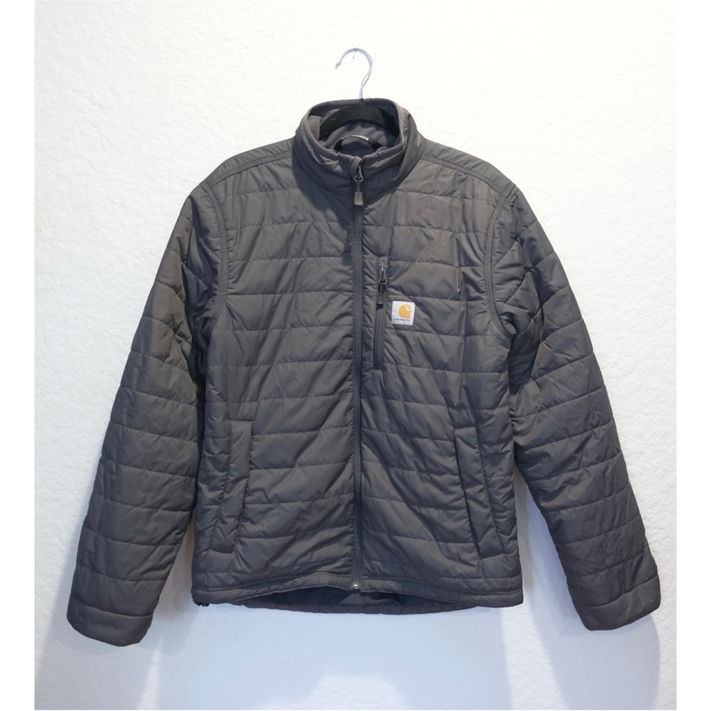 Carhartt Gilliam Rain Defender Puffer Jacket Men’s S Reg Gray Quilted Full Zip